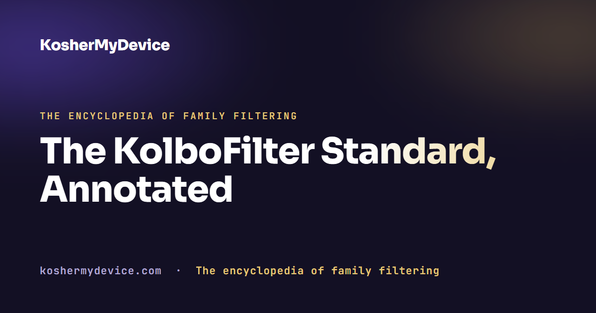 The KolboFilter Standard, Annotated